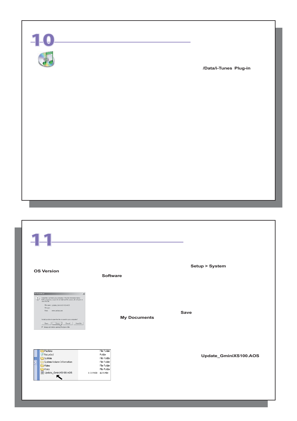 Using itunes™ with your gmini™ xs100, Updating the gmini™ xs100 firmware | ARCHOS Gmini XS100 User Manual | Page 19 / 26