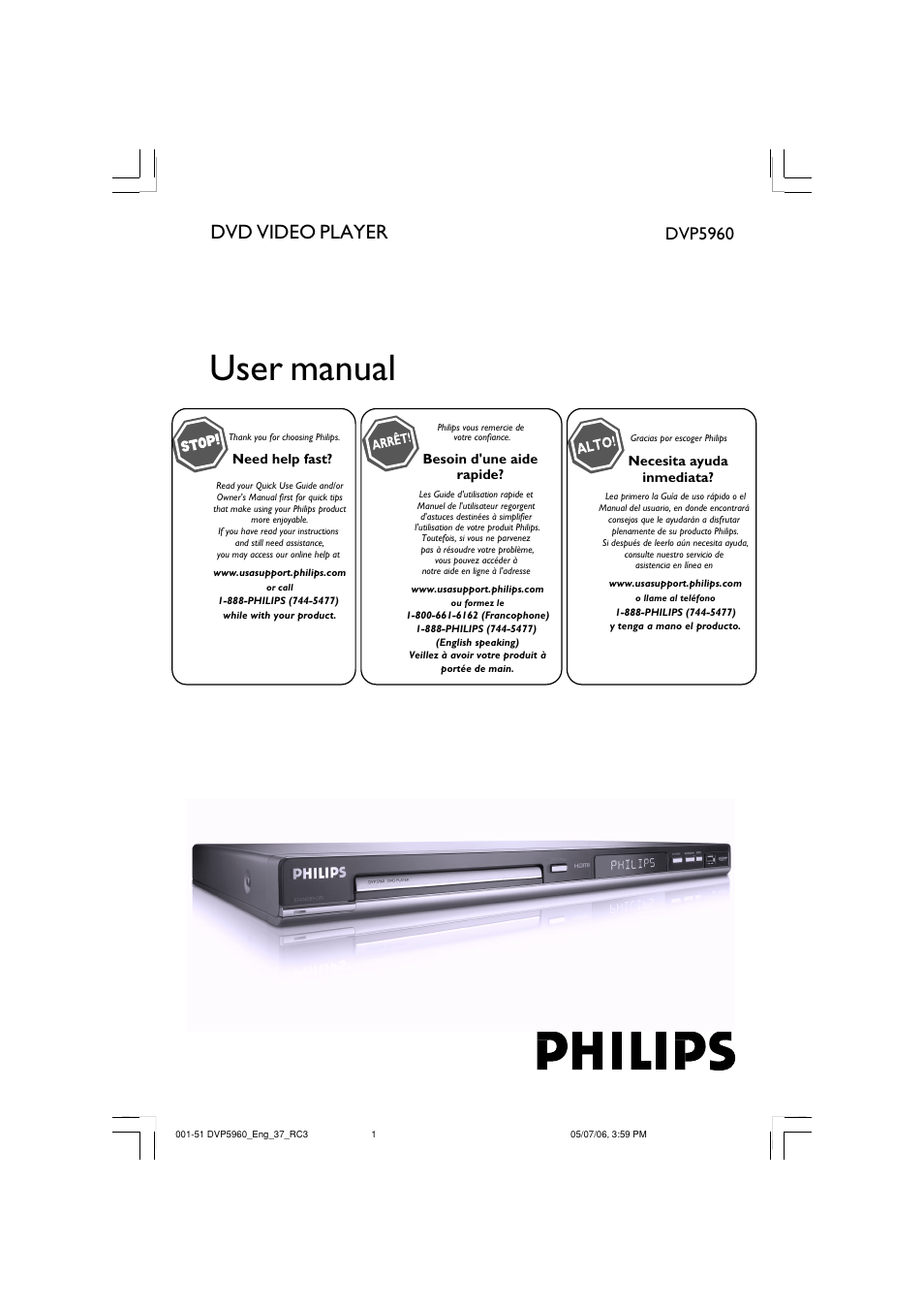 Philips DVP5960-37B User Manual | 51 pages