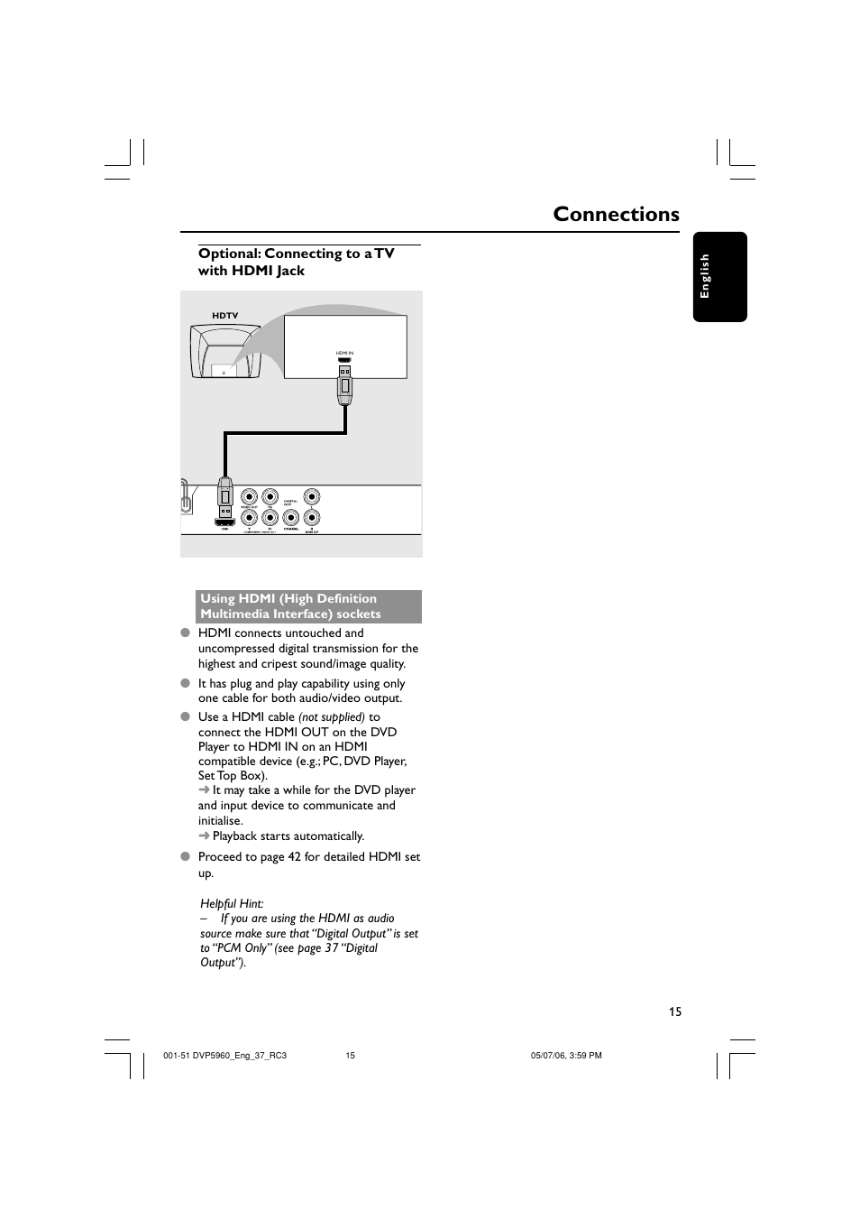 Connections | Philips DVP5960-37B User Manual | Page 15 / 51