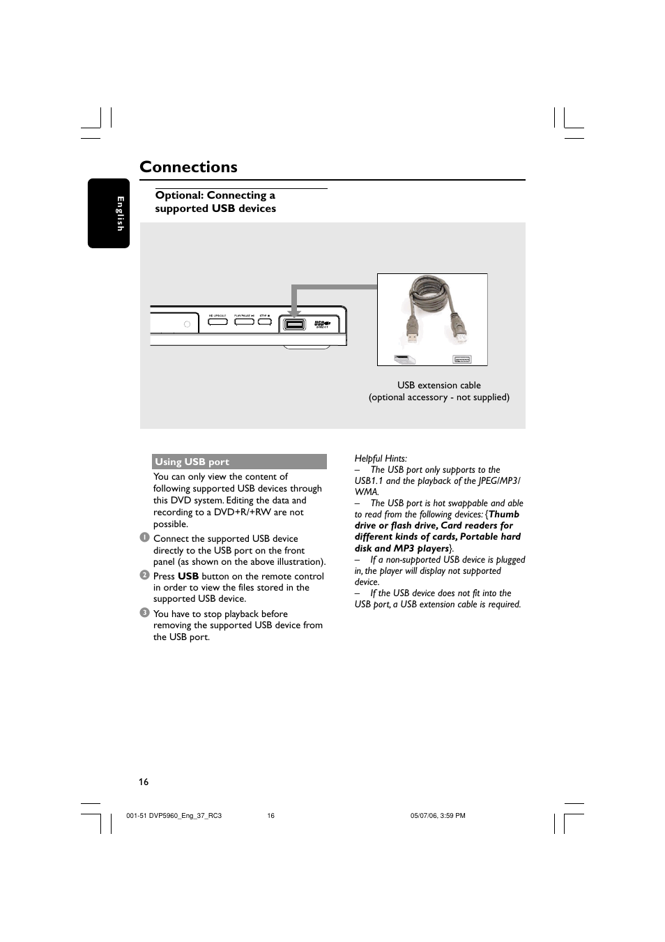 Connections | Philips DVP5960-37B User Manual | Page 16 / 51