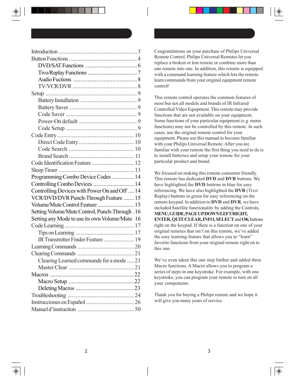 Philips US2-PMDVR8W User Manual | Page 2 / 39
