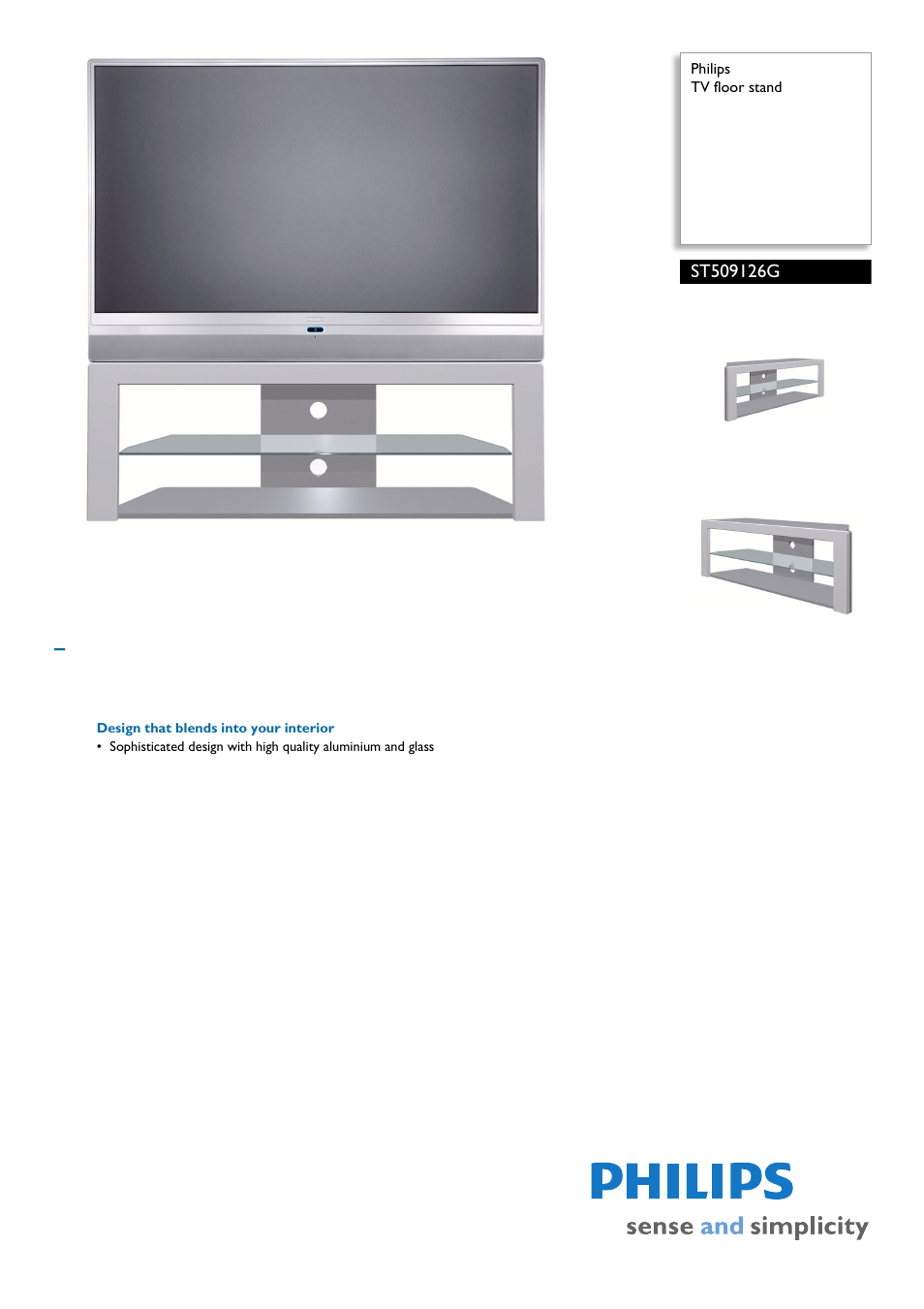 Philips TV floor stand ST509126G User Manual | 2 pages