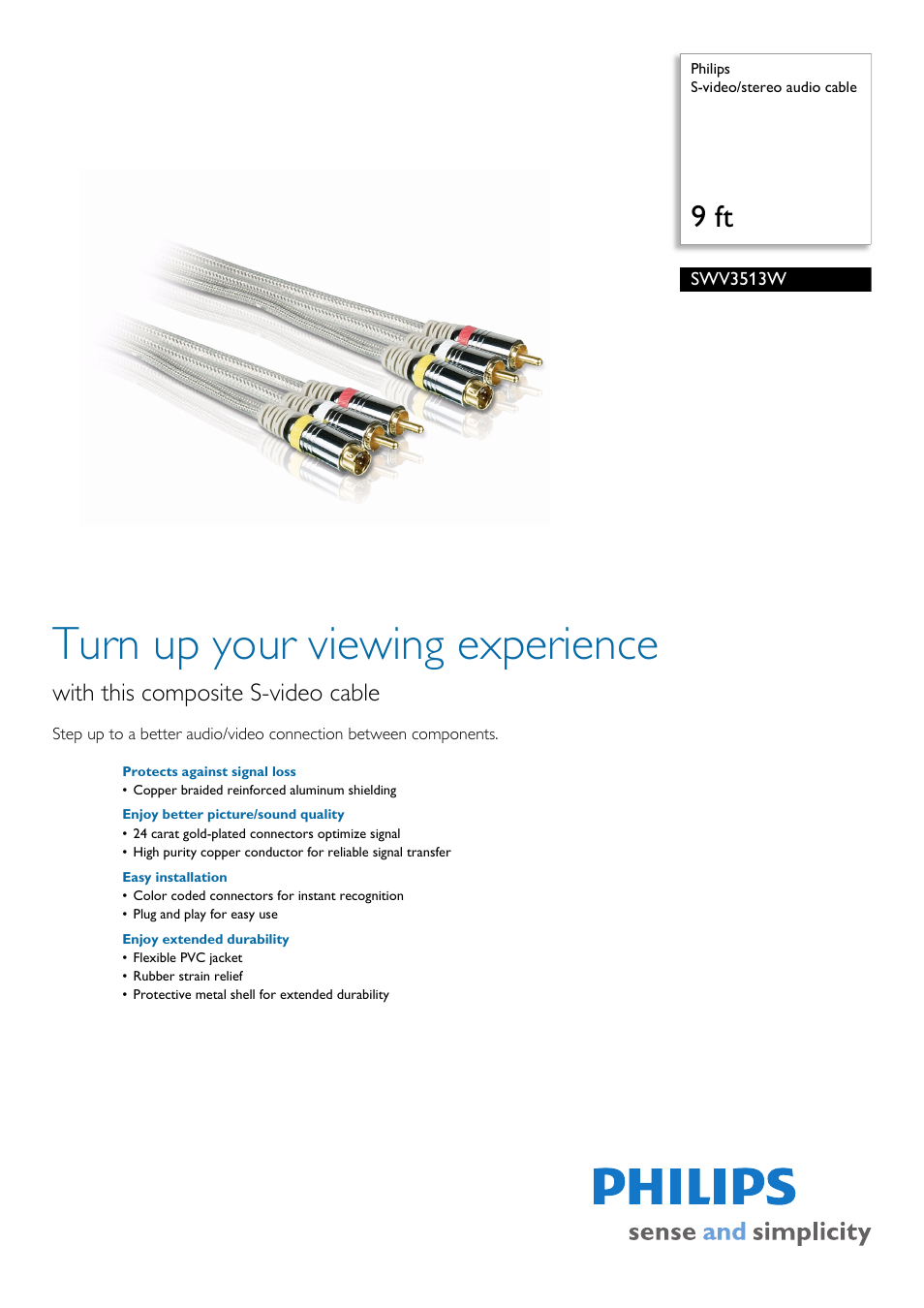 Philips SWV3513W-17 User Manual | 2 pages