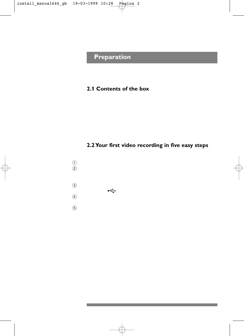 Preparation | Philips PCA646VC User Manual | Page 3 / 26