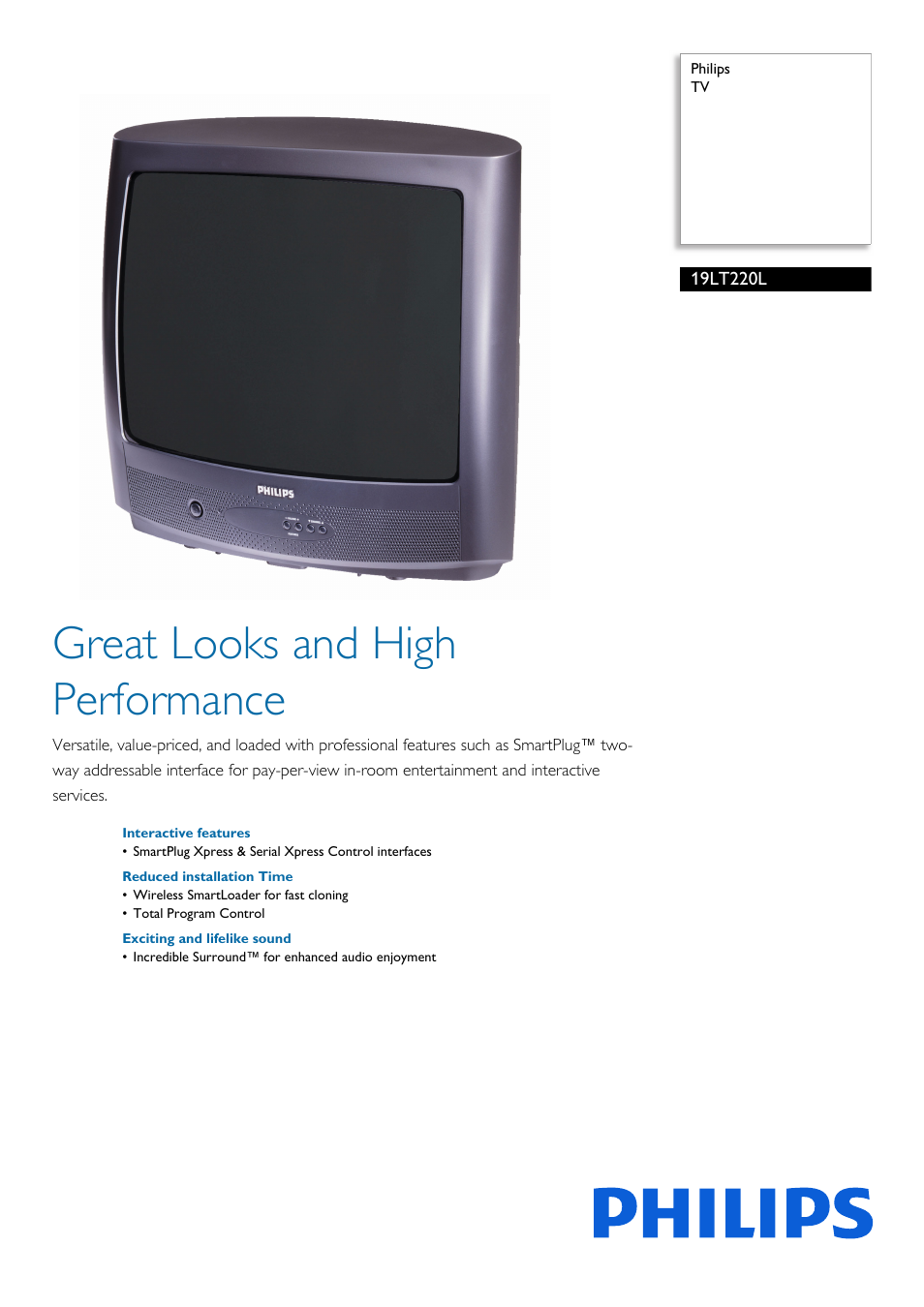 Philips 19LT220L-17B User Manual | 2 pages