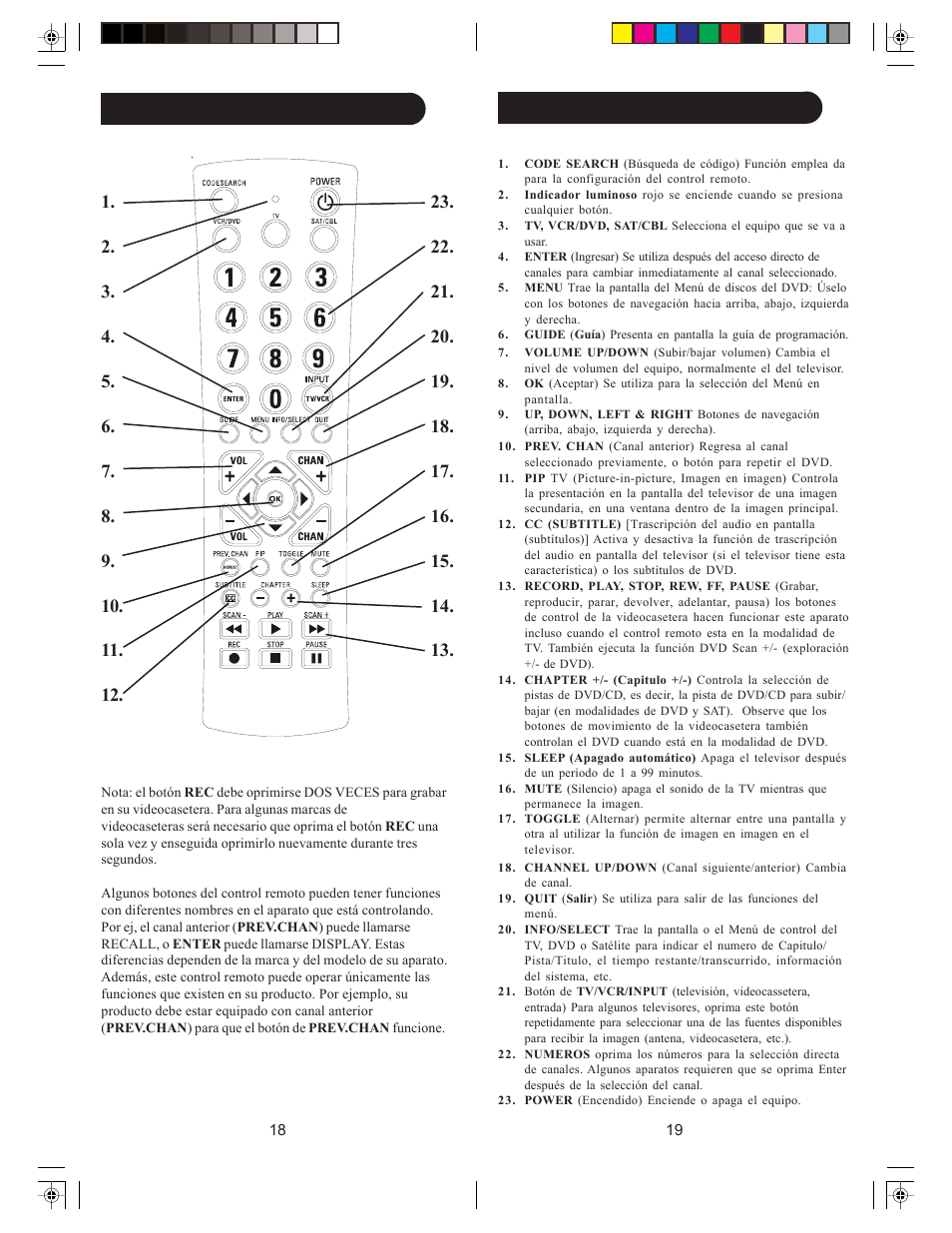 Funciones de botones | Philips US2-P335BC User Manual | Page 10 / 23