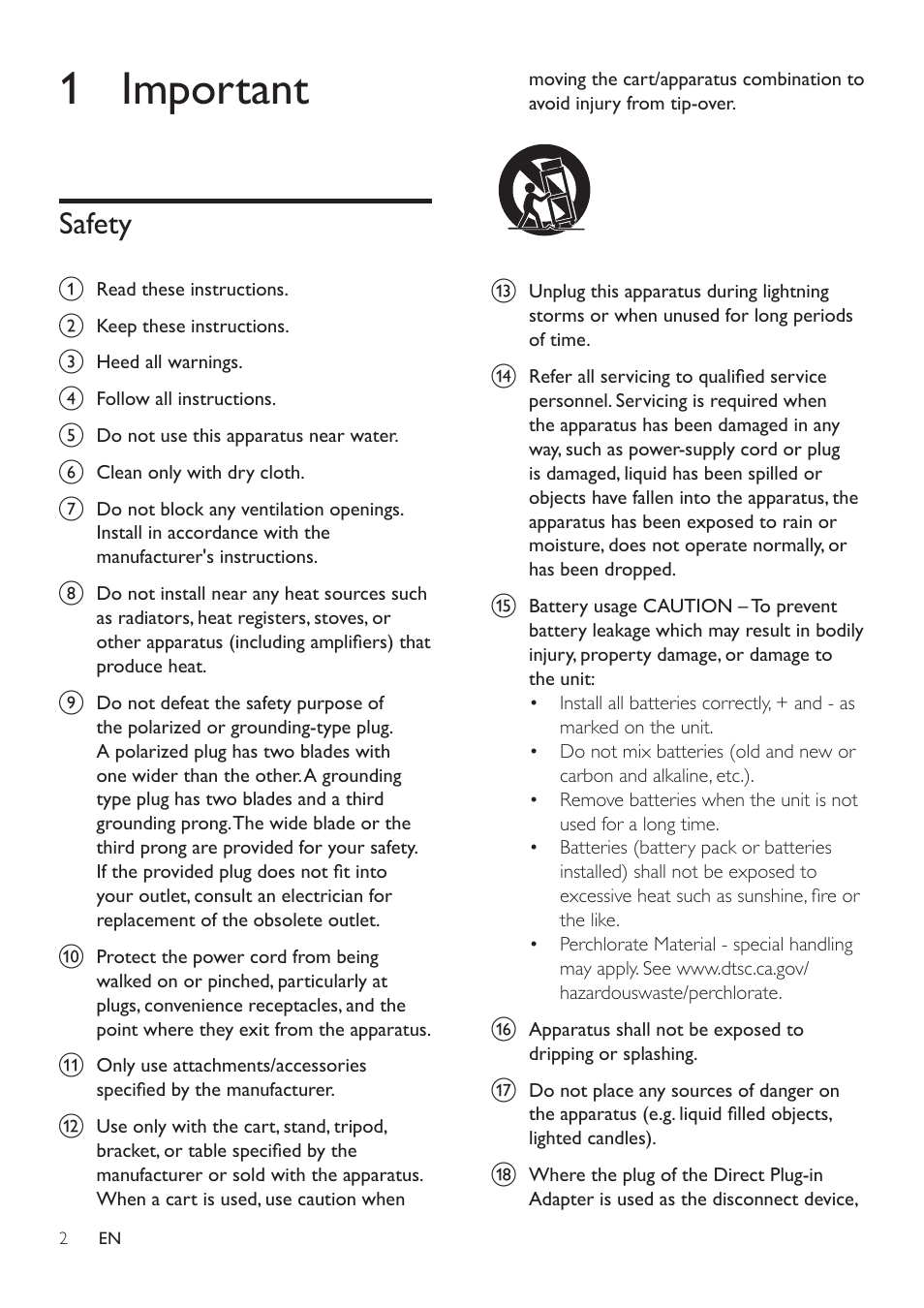 1 important, Safety | Philips DS3400-37 User Manual | Page 3 / 12