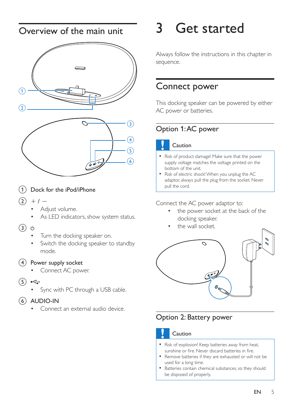 3 get started | Philips DS3400-37 User Manual | Page 6 / 12