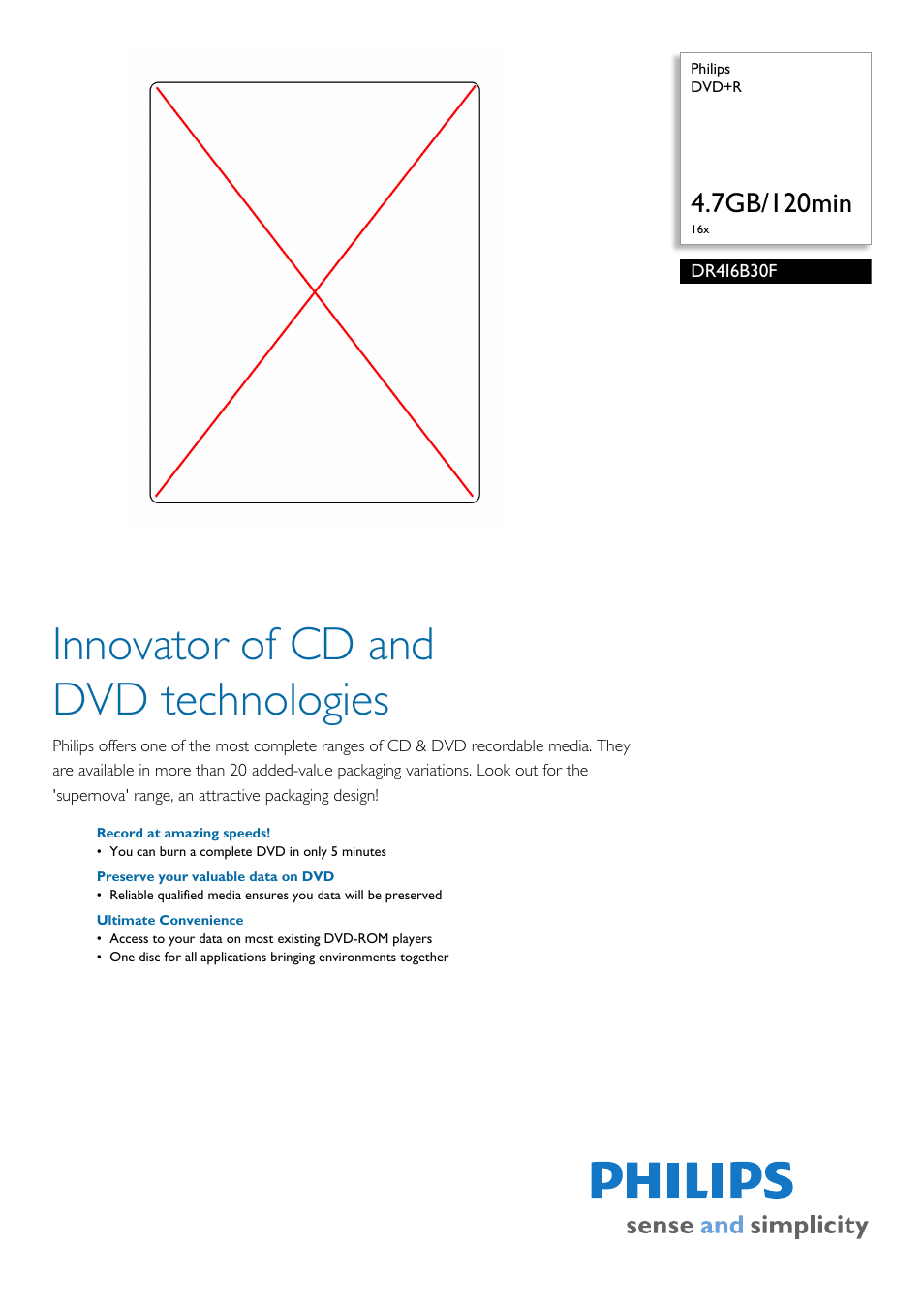 Philips DR4I6B30F-17 User Manual | 2 pages