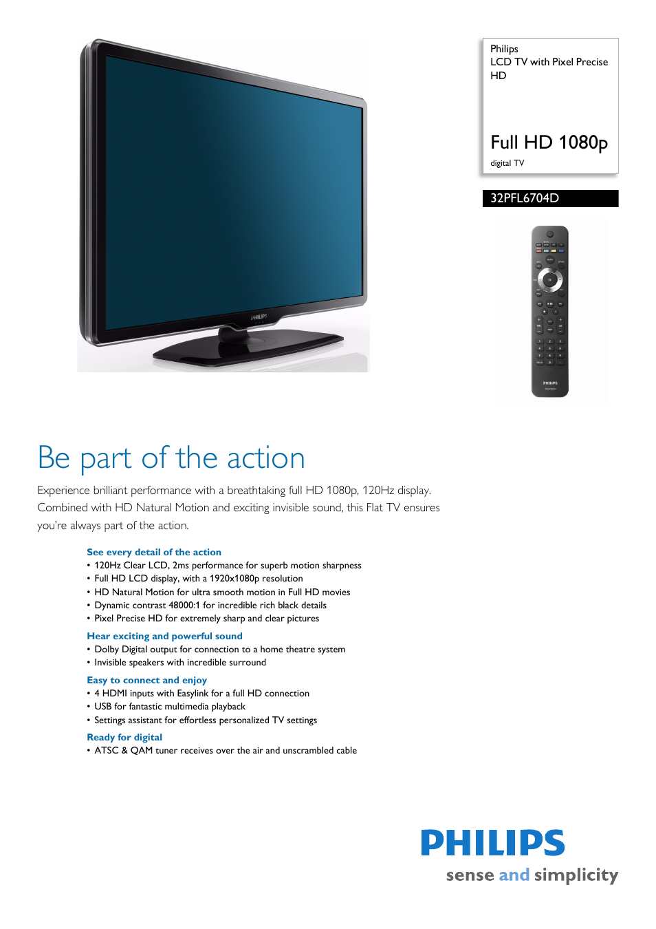 Philips 32PFL6704D-F7 User Manual | 3 pages