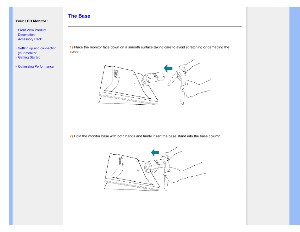 The base | Philips 190B7CS-27 User Manual | Page 52 / 98