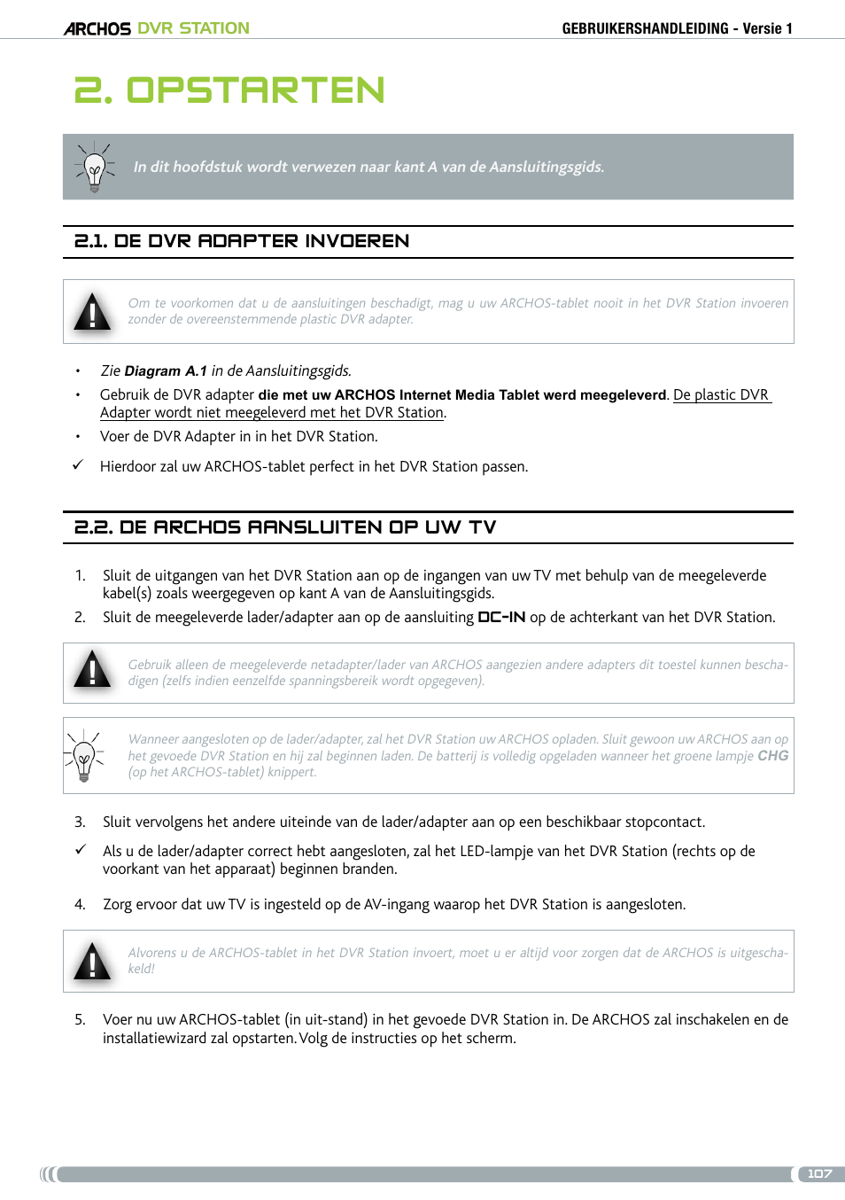 Opstarten | ARCHOS DVr stAtioN User Manual | Page 107 / 141