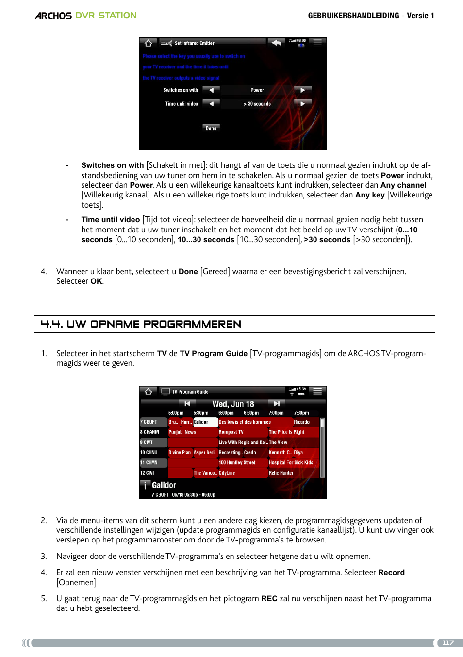 Uw opname programmeren | ARCHOS DVr stAtioN User Manual | Page 117 / 141