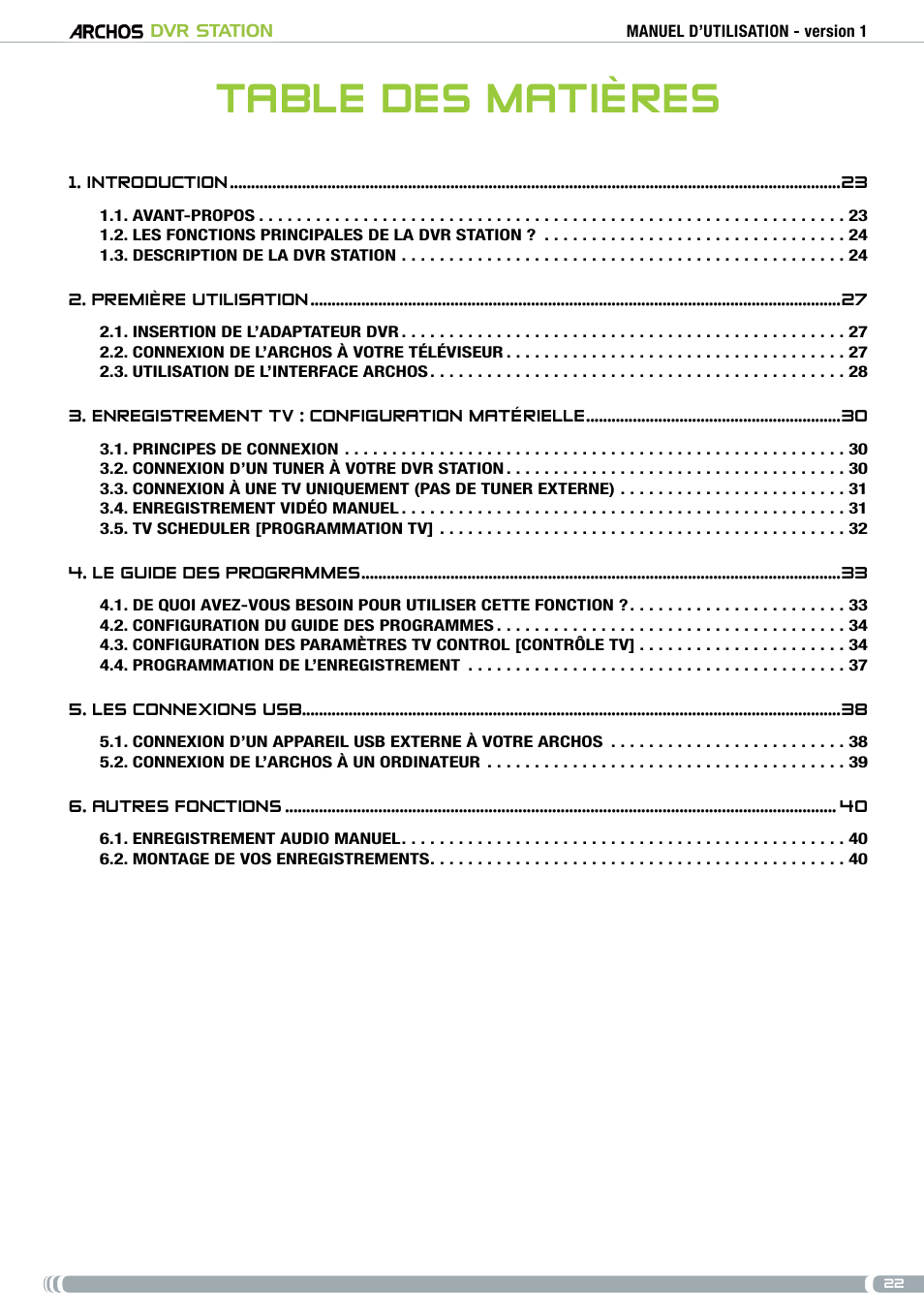 ARCHOS DVr stAtioN User Manual | Page 22 / 141