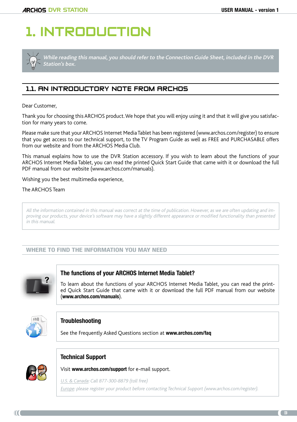 Introduction, An introductory note from archos | ARCHOS DVr stAtioN User Manual | Page 3 / 141