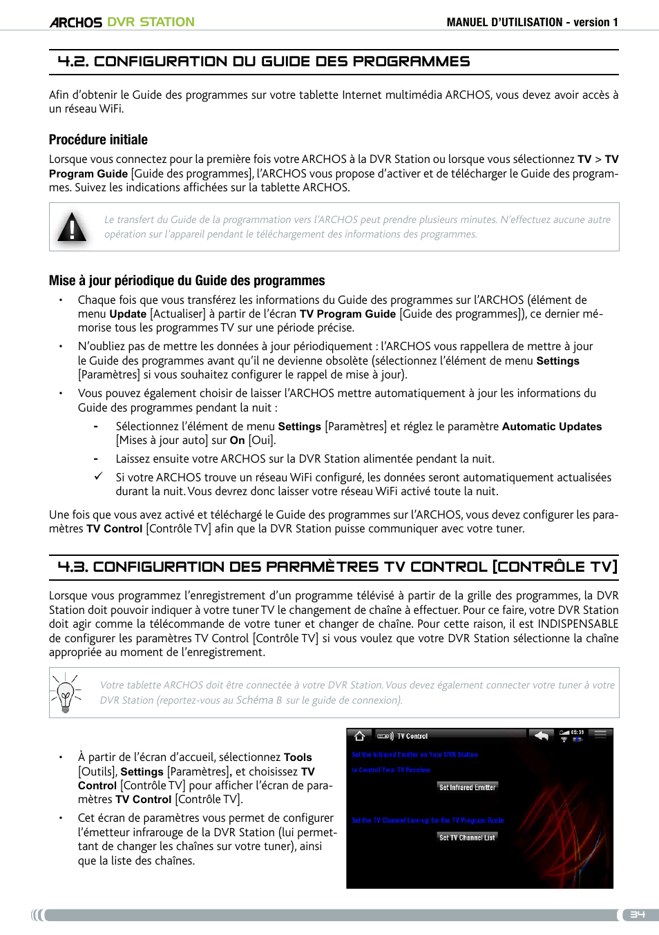 . configuration du guide des programmes | ARCHOS DVr stAtioN User Manual | Page 34 / 141