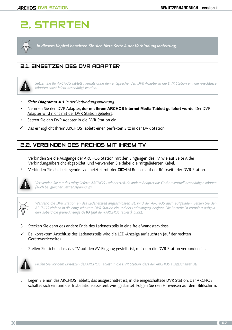 Starten | ARCHOS DVr stAtioN User Manual | Page 67 / 141