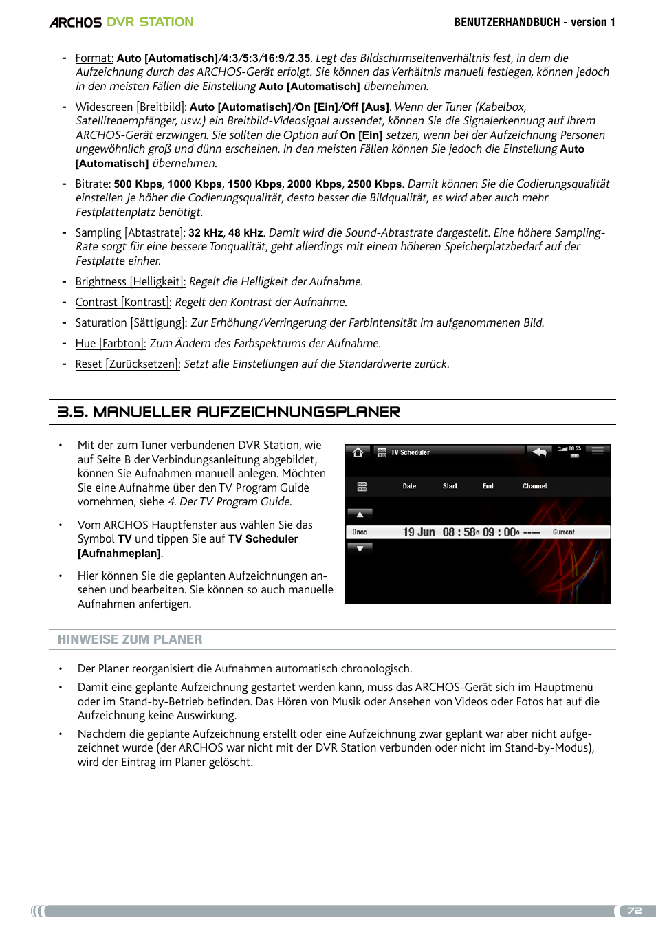 Manueller aufzeichnungsplaner | ARCHOS DVr stAtioN User Manual | Page 72 / 141