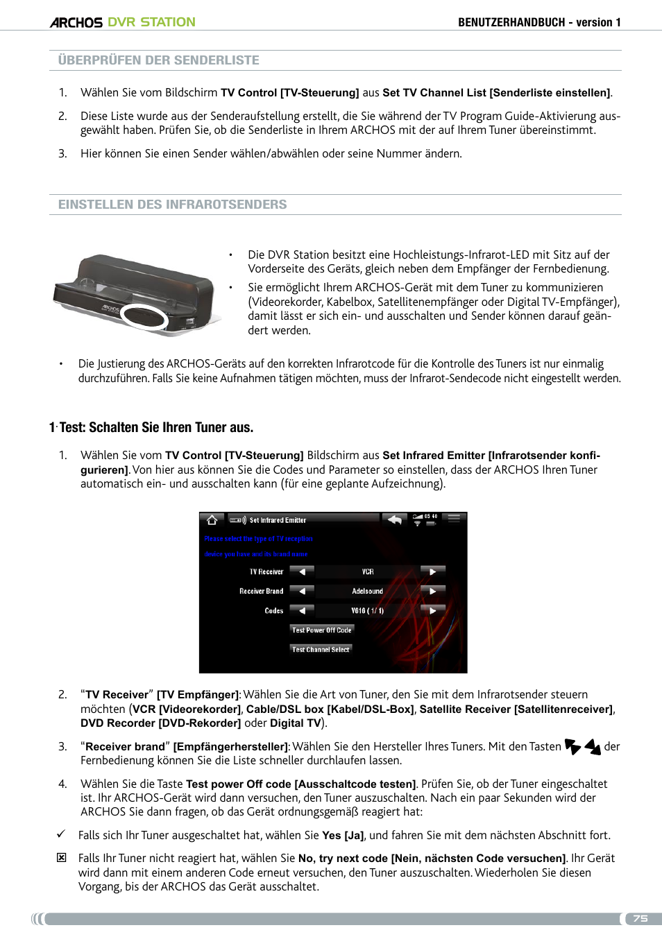 ARCHOS DVr stAtioN User Manual | Page 75 / 141