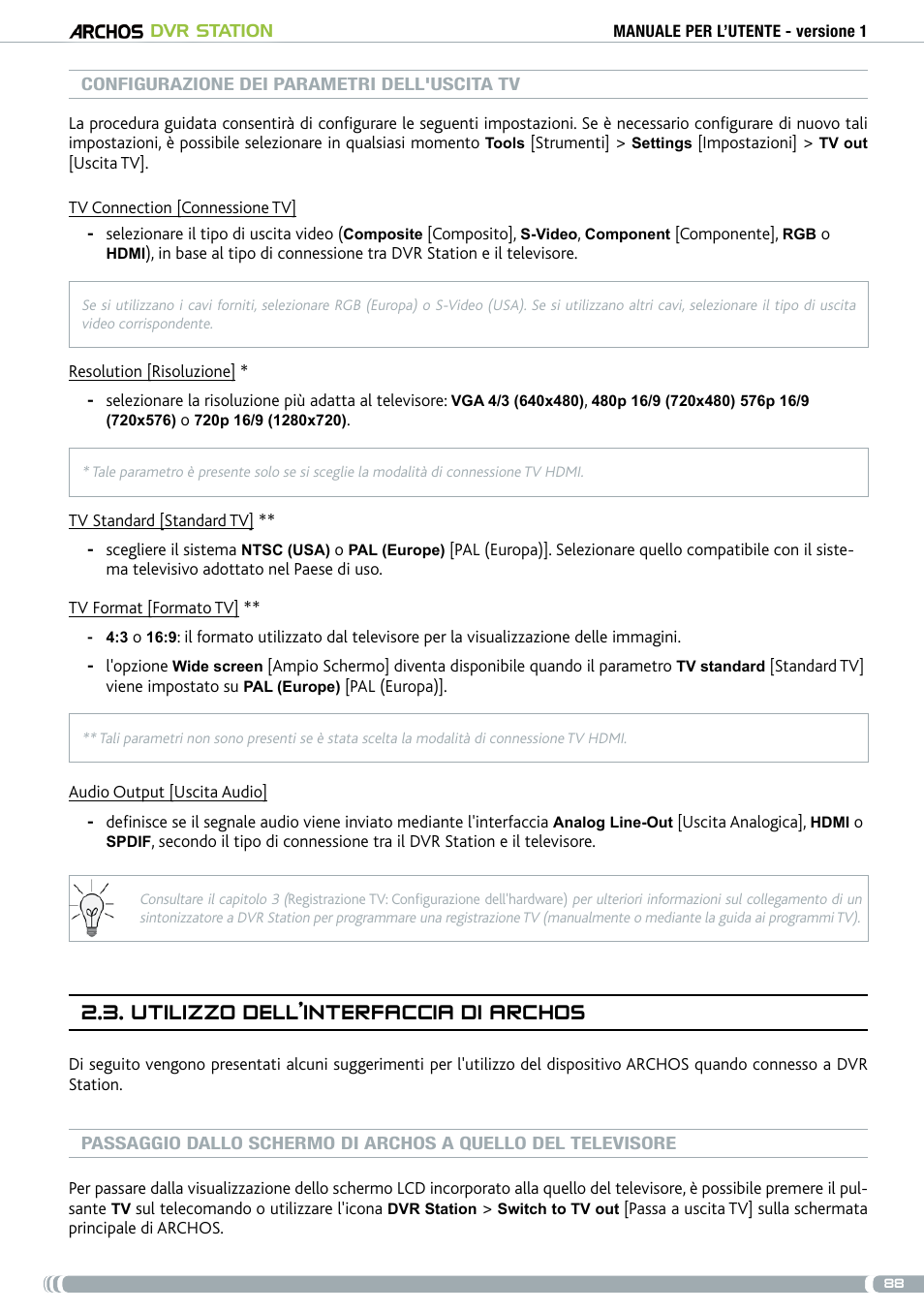 Utilizzo dell'interfaccia di archos | ARCHOS DVr stAtioN User Manual | Page 88 / 141
