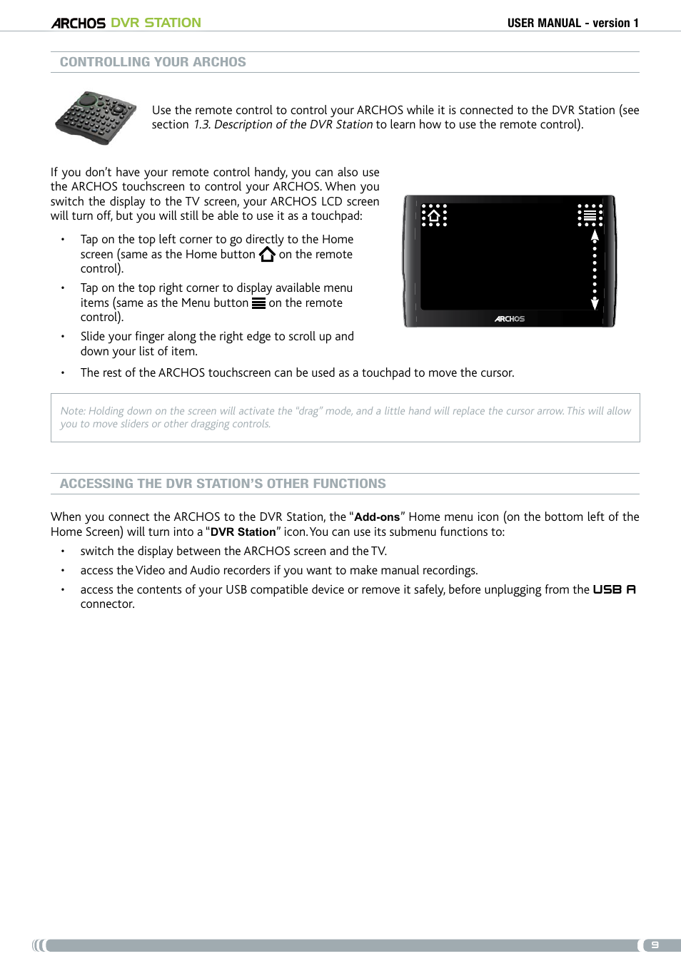 ARCHOS DVr stAtioN User Manual | Page 9 / 141