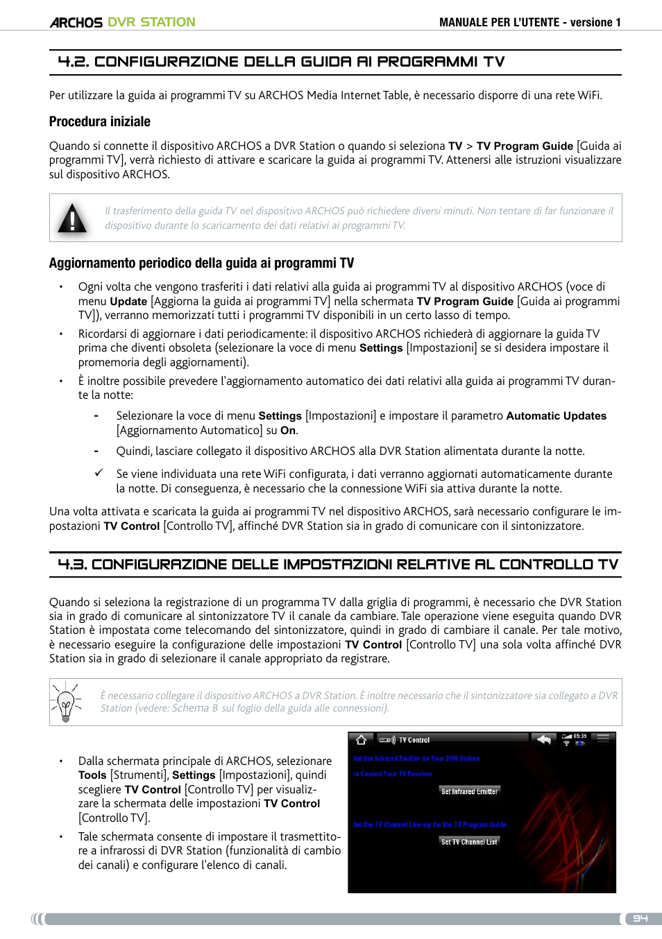 . configurazione della guida ai programmi tv | ARCHOS DVr stAtioN User Manual | Page 94 / 141