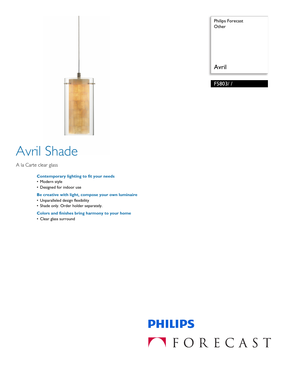 Philips F5803 User Manual | 2 pages