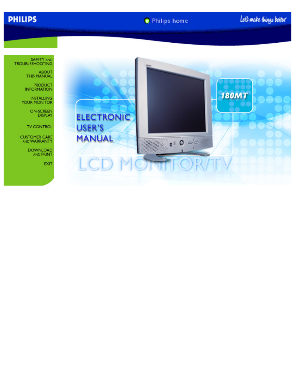 Philips 180MT13P99 User Manual | 143 pages