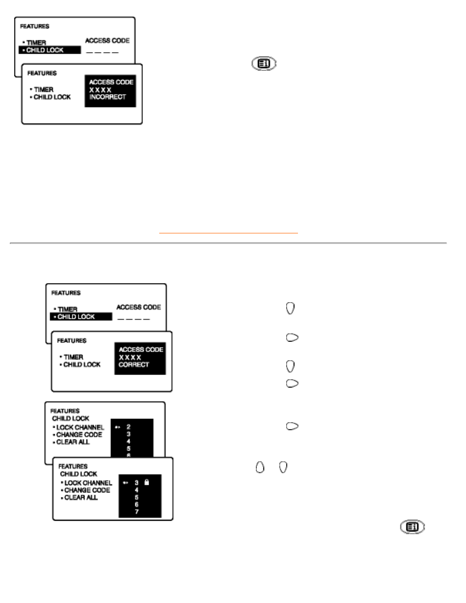 Activating the child lock (lock channel), Activating the child, Lock (lock channel) | Philips 180MT13P99 User Manual | Page 109 / 143