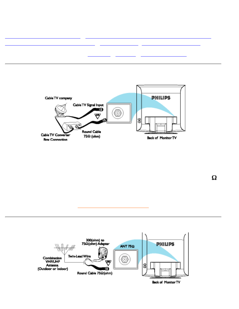 Basic monitor/tv connections, Basic monitor tv connections | Philips 180MT13P99 User Manual | Page 77 / 143