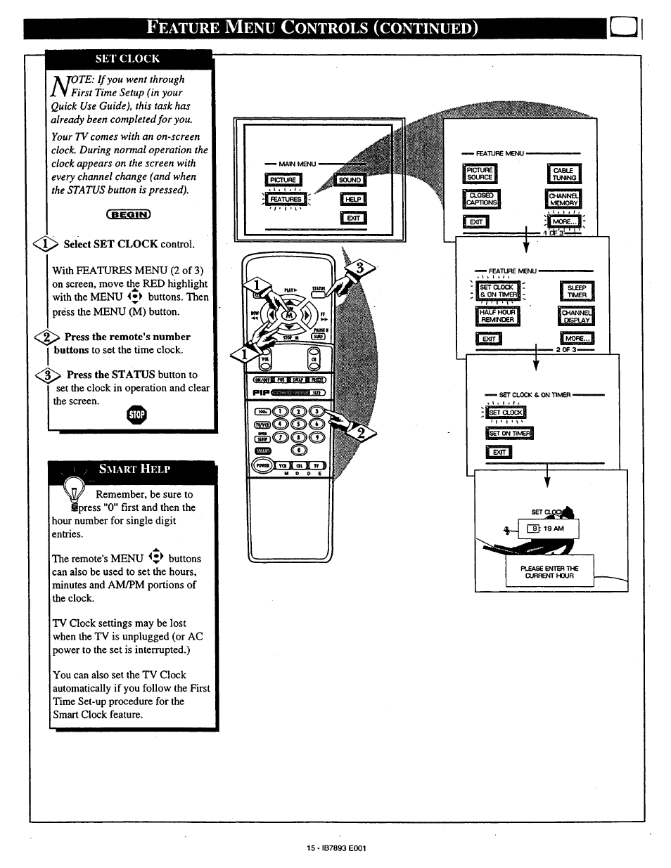 Eature, Ontrols, Continued | Philips 7P6031C User Manual | Page 15 / 48