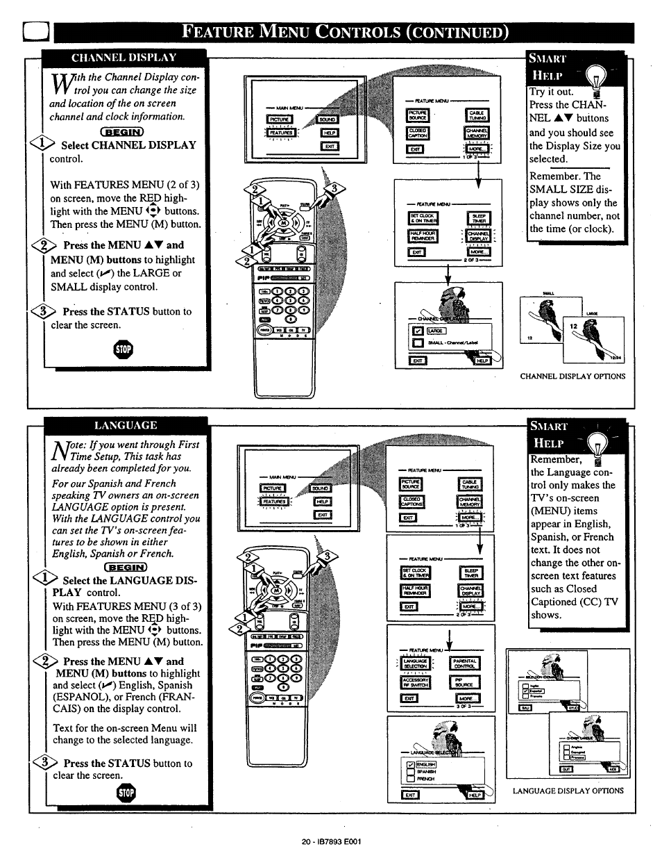 Ulhmi, Dsiqi, Eature | Ontrols, Continued | Philips 7P6031C User Manual | Page 20 / 48