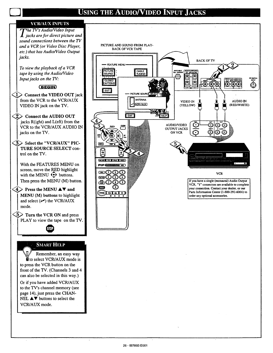 Sing, Udio, Ideo | Nput, Acks | Philips 7P6031C User Manual | Page 26 / 48