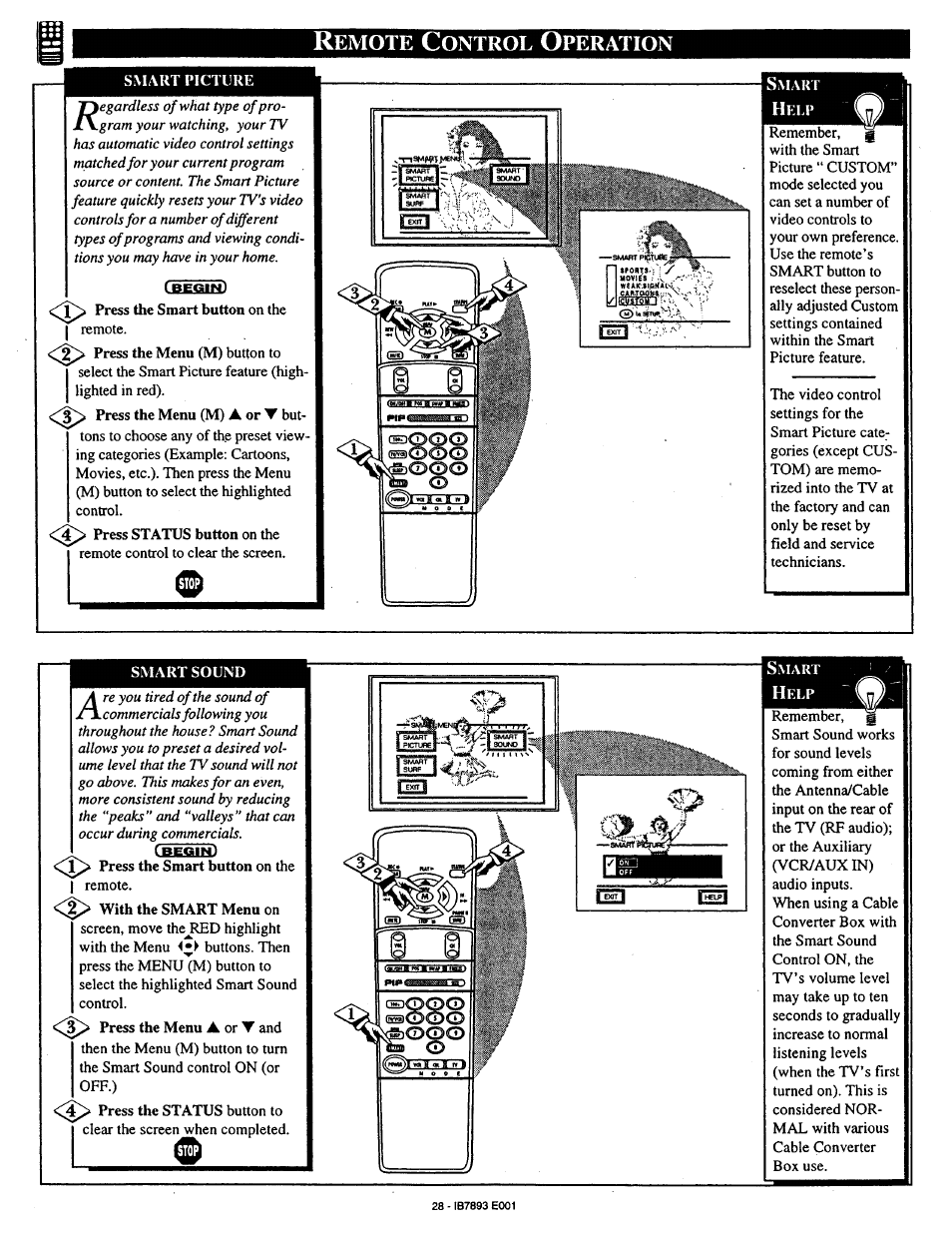 Remote control operation, Emote, Ontrol | Peration | Philips 7P6031C User Manual | Page 28 / 48