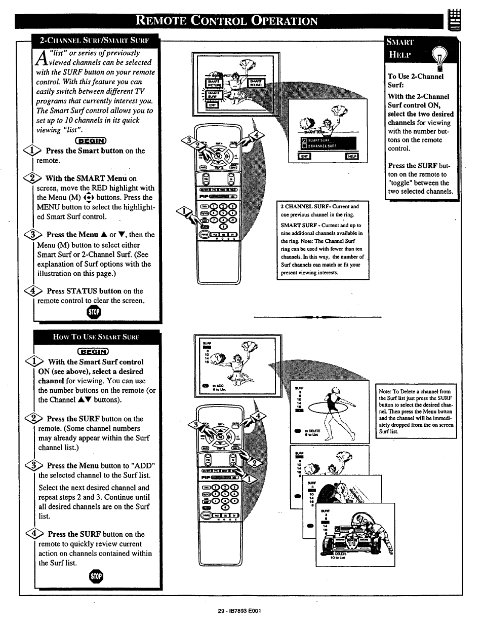 Remote control operation, Emote, Ontrol | Peration | Philips 7P6031C User Manual | Page 29 / 48