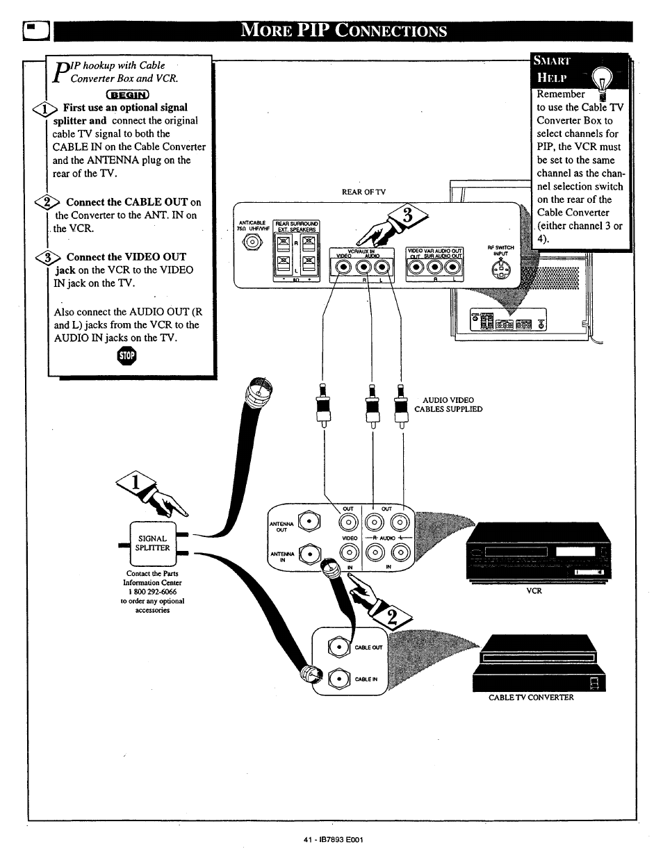 Pip c, Onnections | Philips 7P6031C User Manual | Page 41 / 48