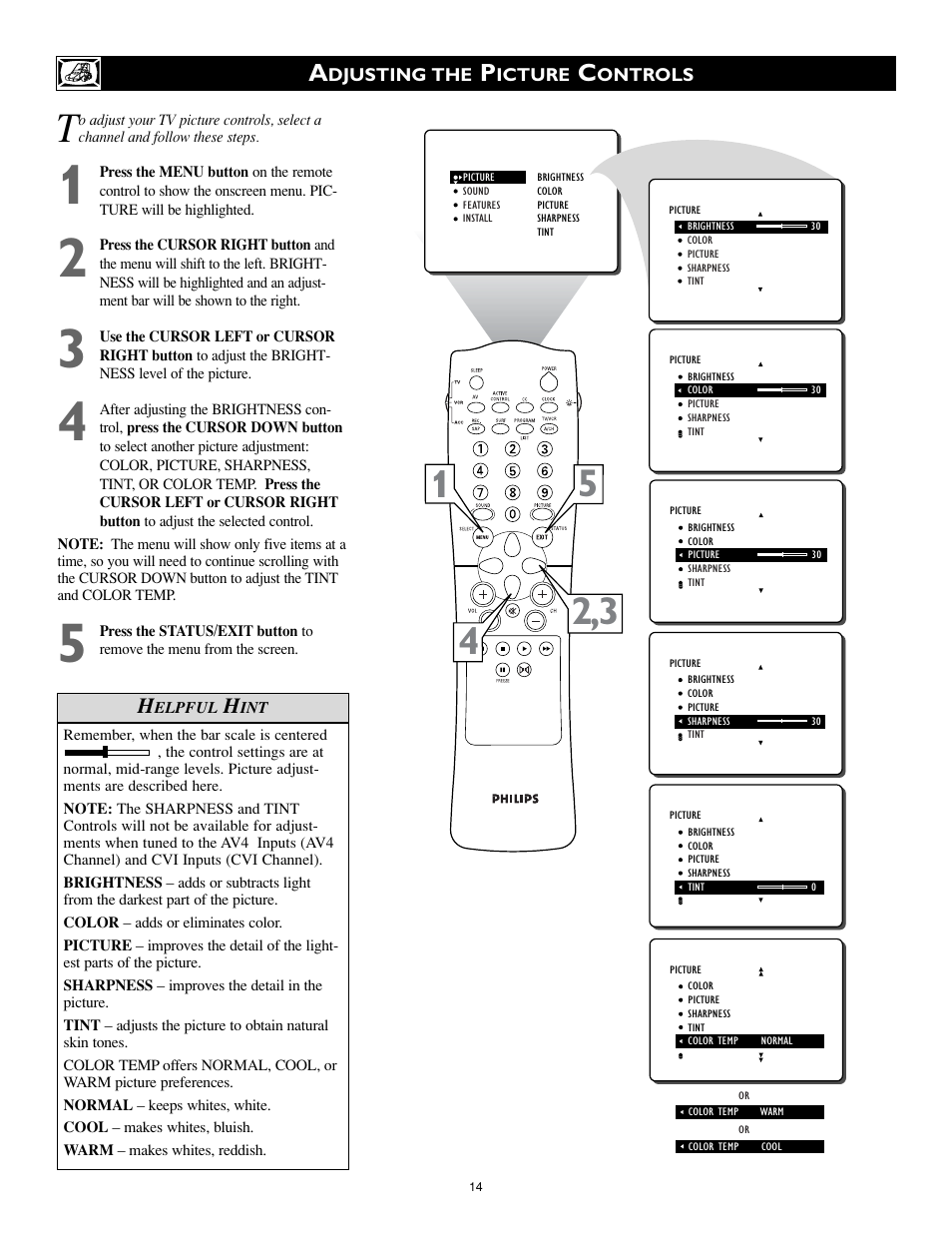Philips 27PT8320-25 User Manual | Page 14 / 56