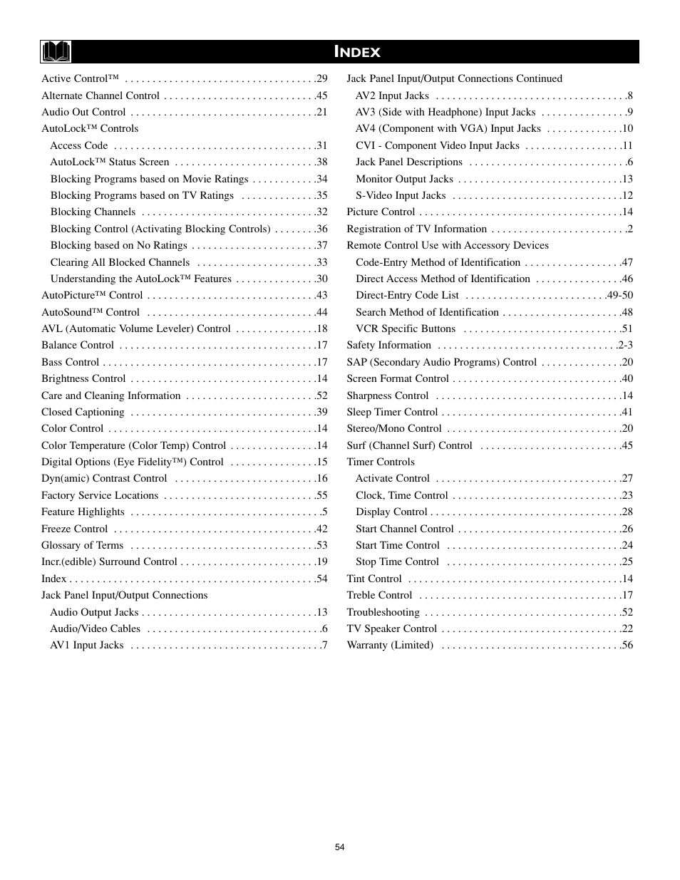 Philips 27PT8320-25 User Manual | Page 54 / 56