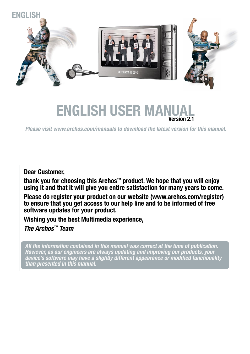 ARCHOS Version 2.1 User Manual | 59 pages
