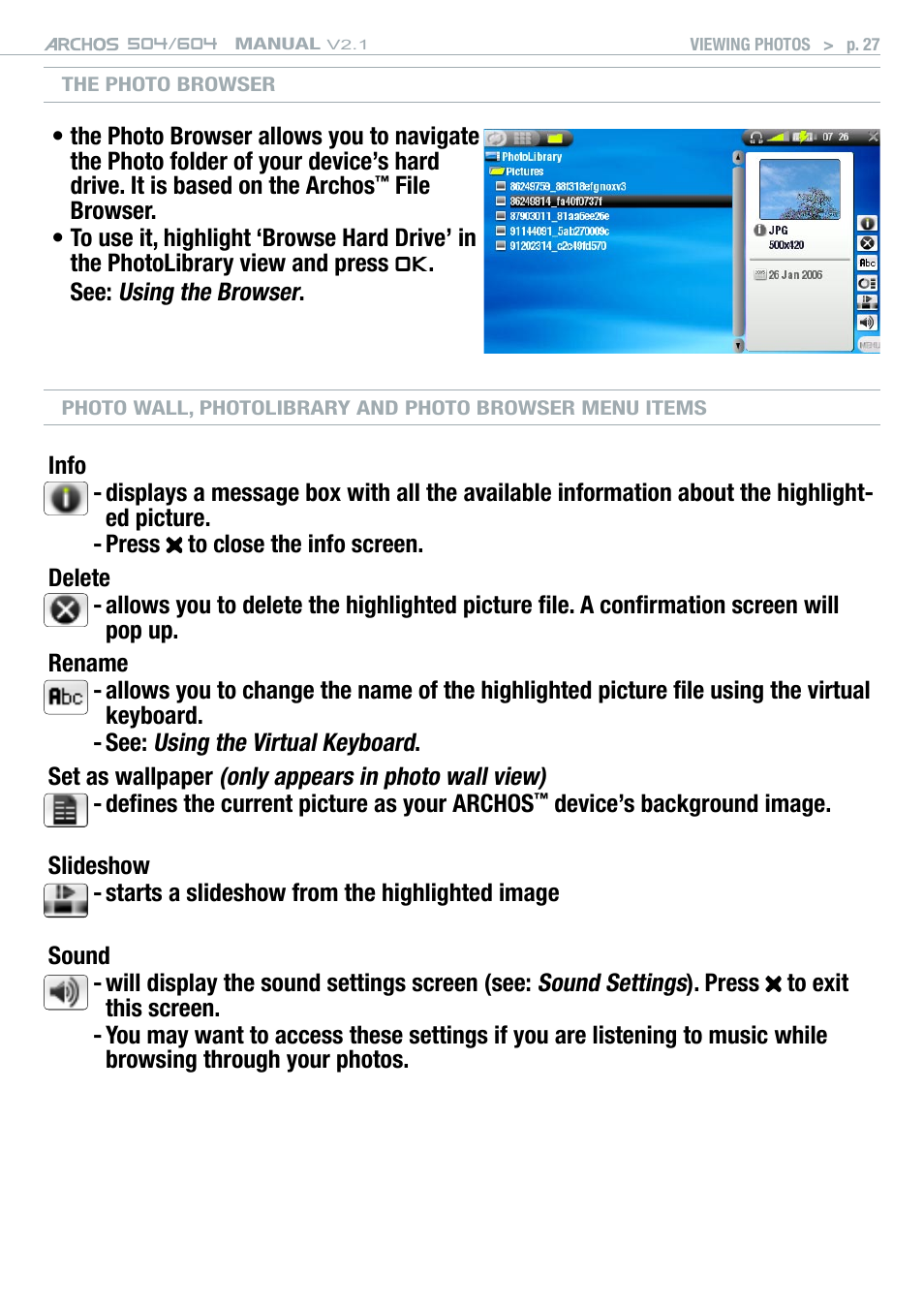 ARCHOS Version 2.1 User Manual | Page 27 / 59