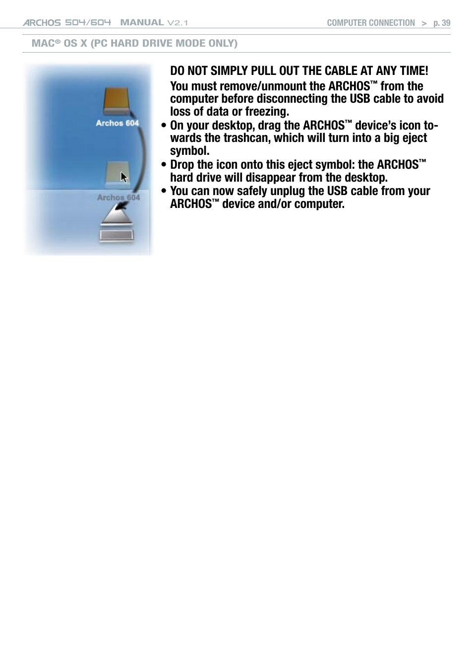 ARCHOS Version 2.1 User Manual | Page 39 / 59