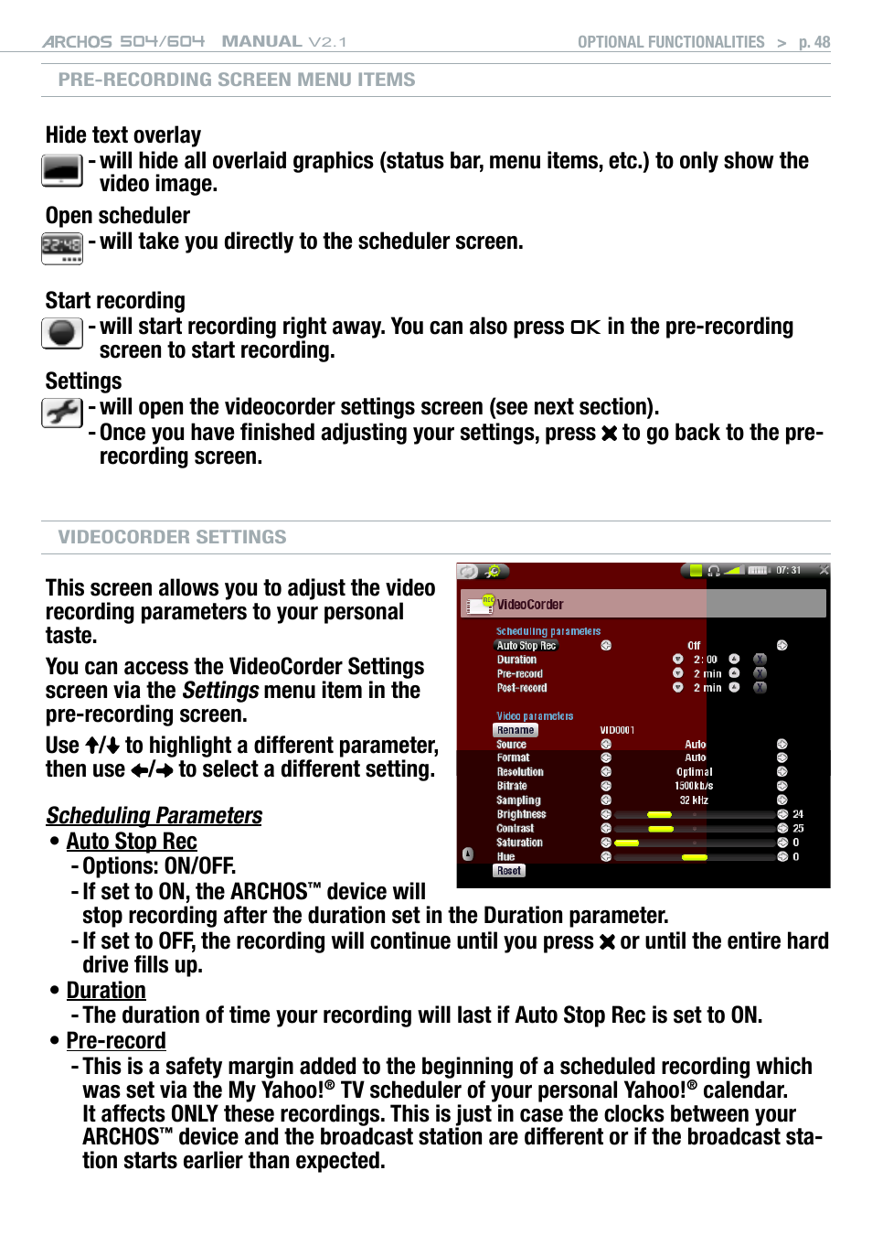ARCHOS Version 2.1 User Manual | Page 48 / 59