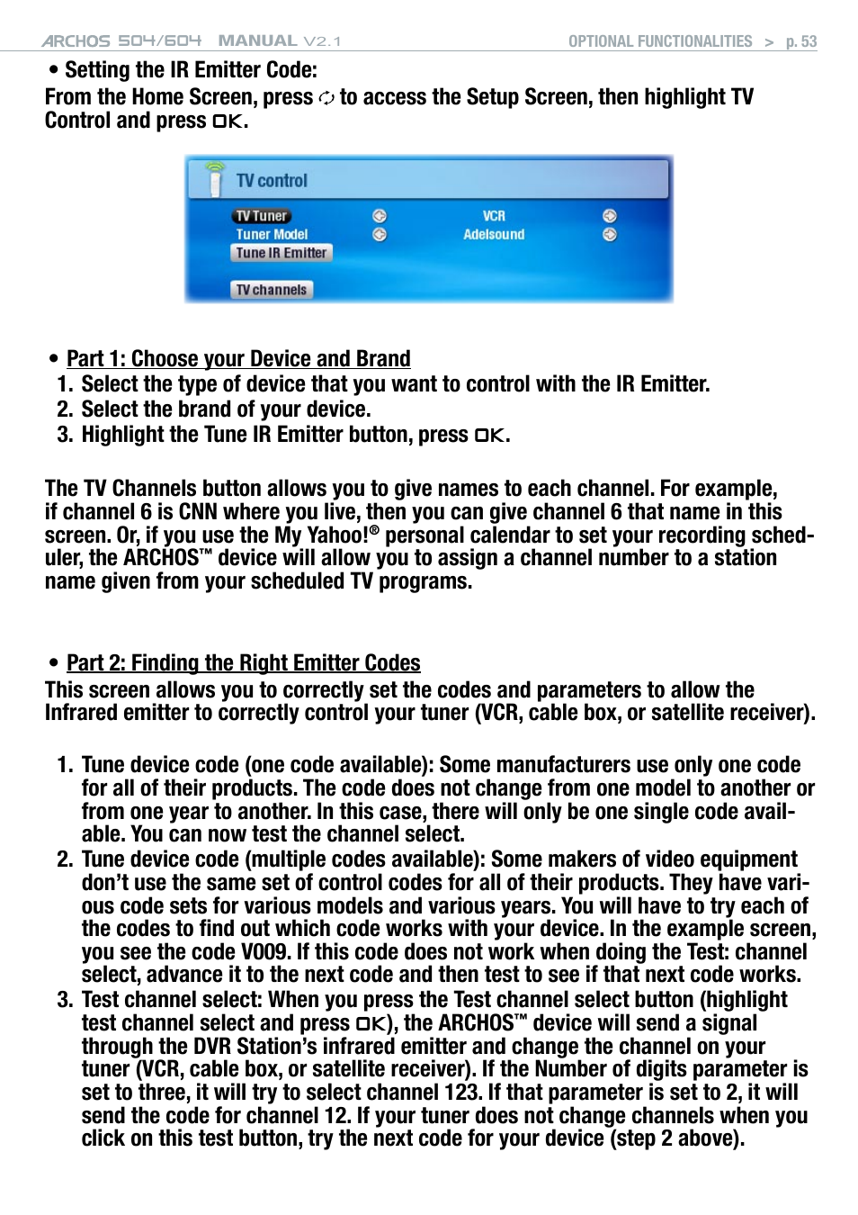 ARCHOS Version 2.1 User Manual | Page 53 / 59
