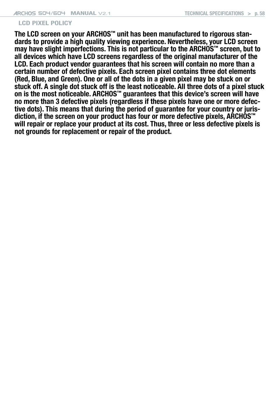 ARCHOS Version 2.1 User Manual | Page 58 / 59
