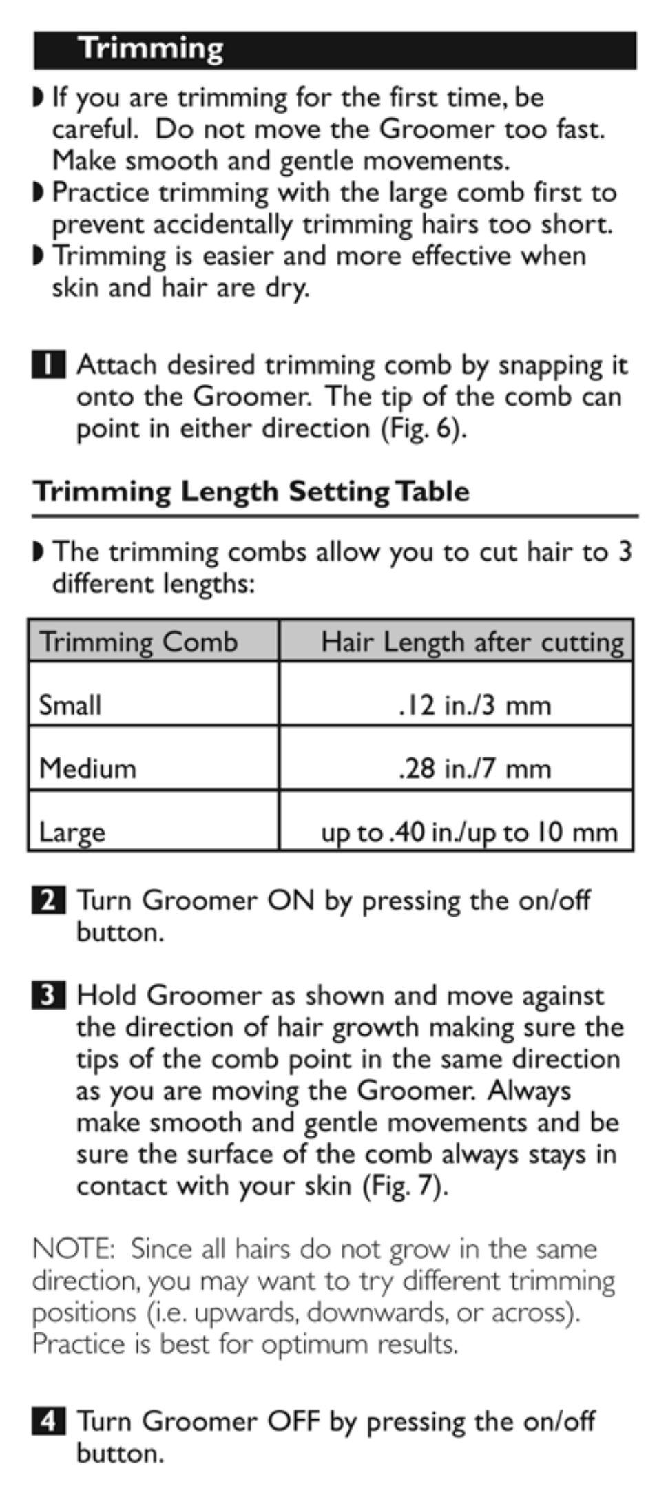 Philips Norelco Ultimate bodygroomer BG2022 silver edition User Manual | Page 6 / 10