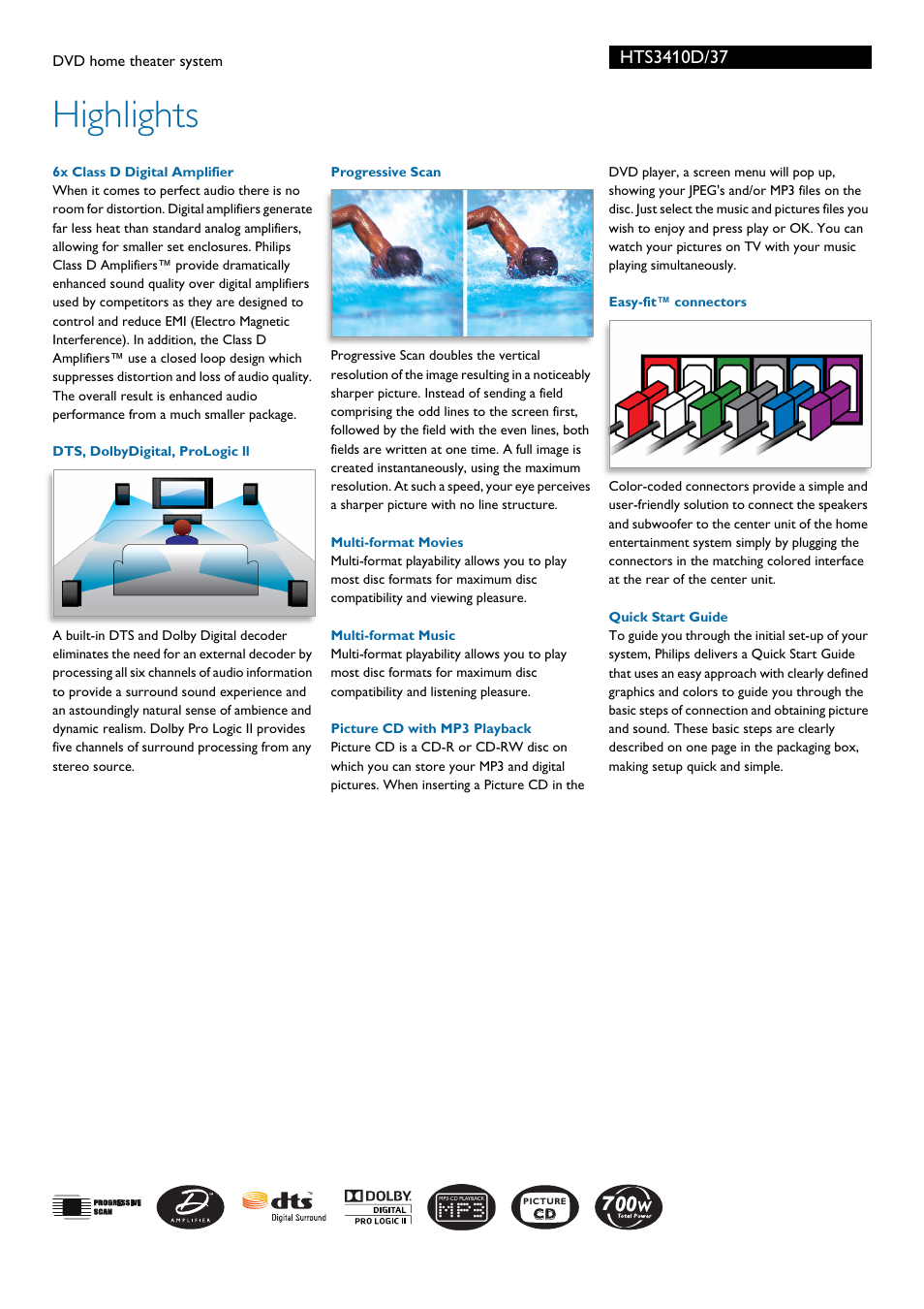 Highlights | Philips HTS3410D-37B User Manual | Page 2 / 3