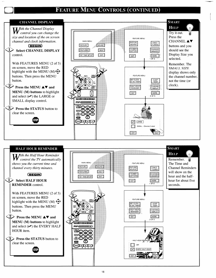 Eature, Ontrols, Continued | Philips 8P4841C199 User Manual | Page 18 / 54
