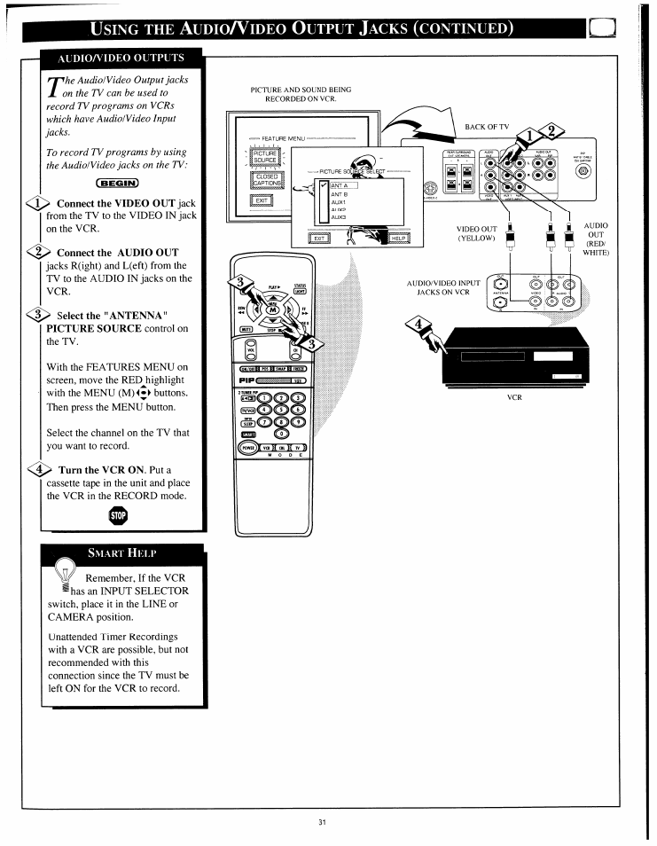 Sing, Udio, Ideo | Utput, Acks, Continued | Philips 8P4841C199 User Manual | Page 31 / 54