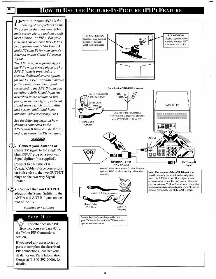 Pip), Icture, Eature | Philips 8P4841C199 User Manual | Page 42 / 54