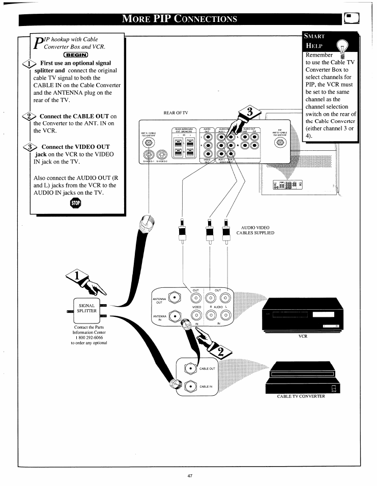 More pip connections, Pip c, Onnections | Philips 8P4841C199 User Manual | Page 47 / 54